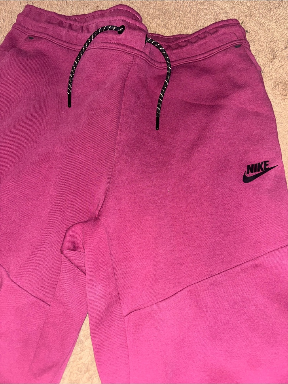 Nike Fleece burgundy Jogger Bottoms